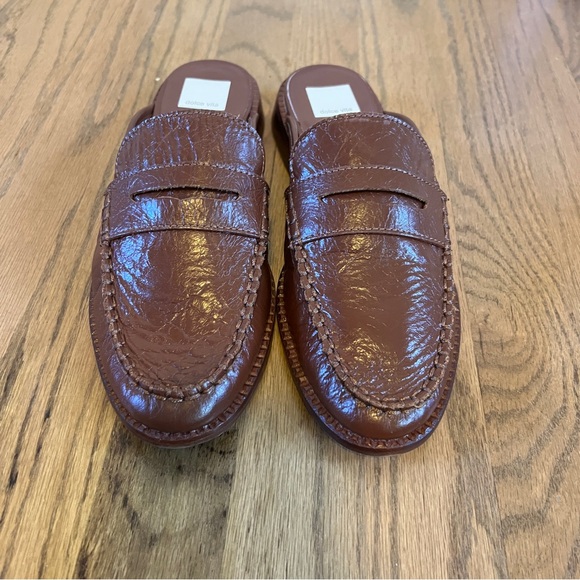 NEW Dolce Vita Havan Loafer Mules Brown Crinkle Patent Leather Sz 9.5 main image 10